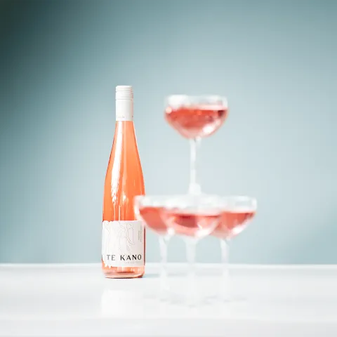 wine stacked up in glasses product photography